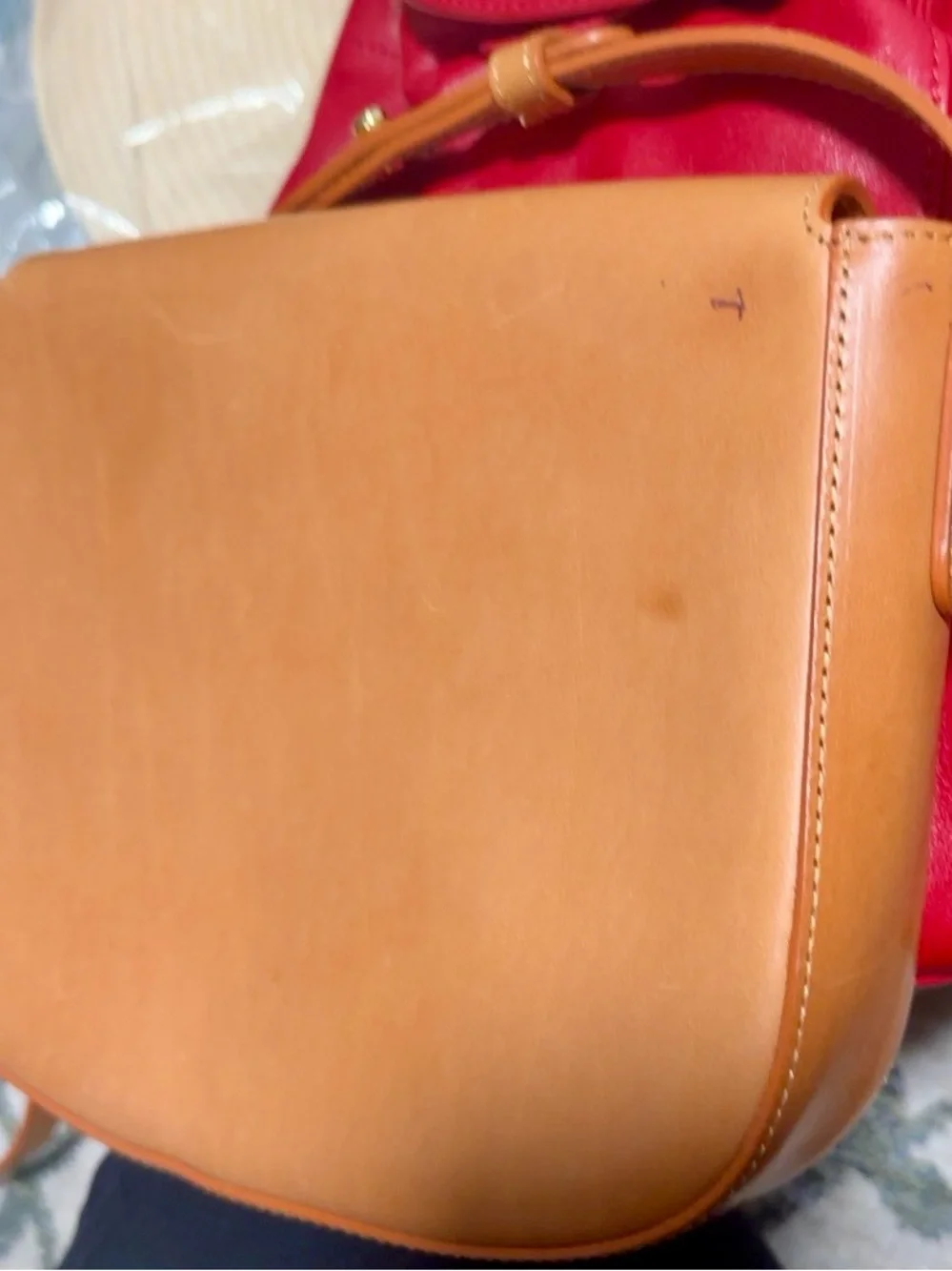 Mansur Gavriel Leather Crossbody Bag — Cognac/Tan